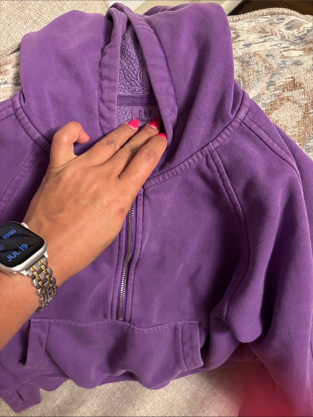 GAP Violet Zip-Front Hoodie